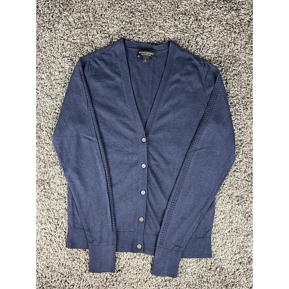 Banana Republic Silk Cashmere Blend Cardigan Navy Blue Women's Small